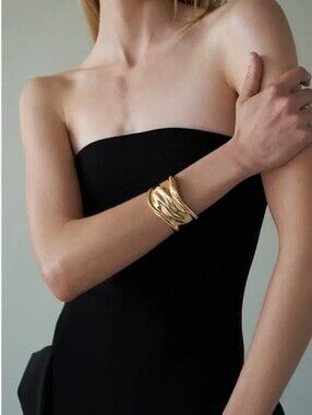 Lili Claspe Adva Cuff Bracelet 14k Goldplated New